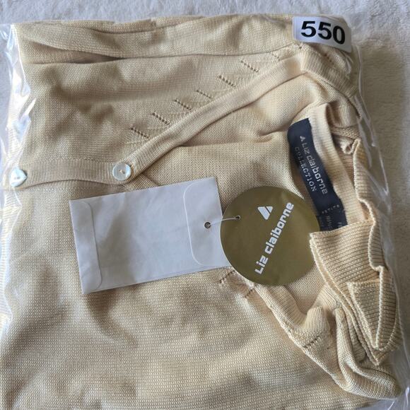 NWT Women's  100% Silk Cardigan S Butter Yellow Layering Minimalist Quiet luxury - Picture 8 of 8